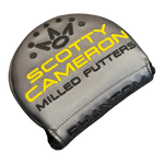 Scotty Cameron putter head cover with branding on a white background