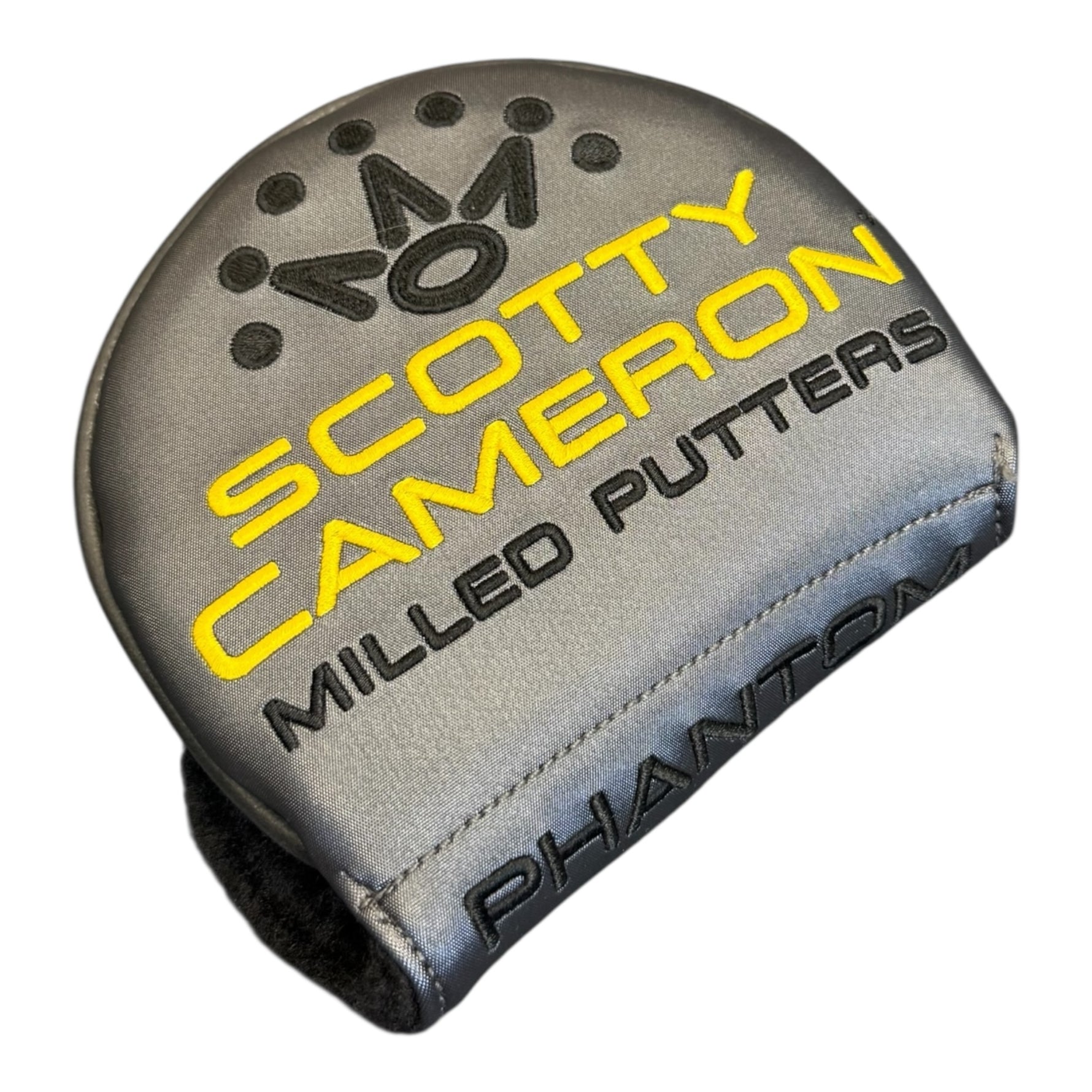 Scotty Cameron putter headcover with branding on a white background
